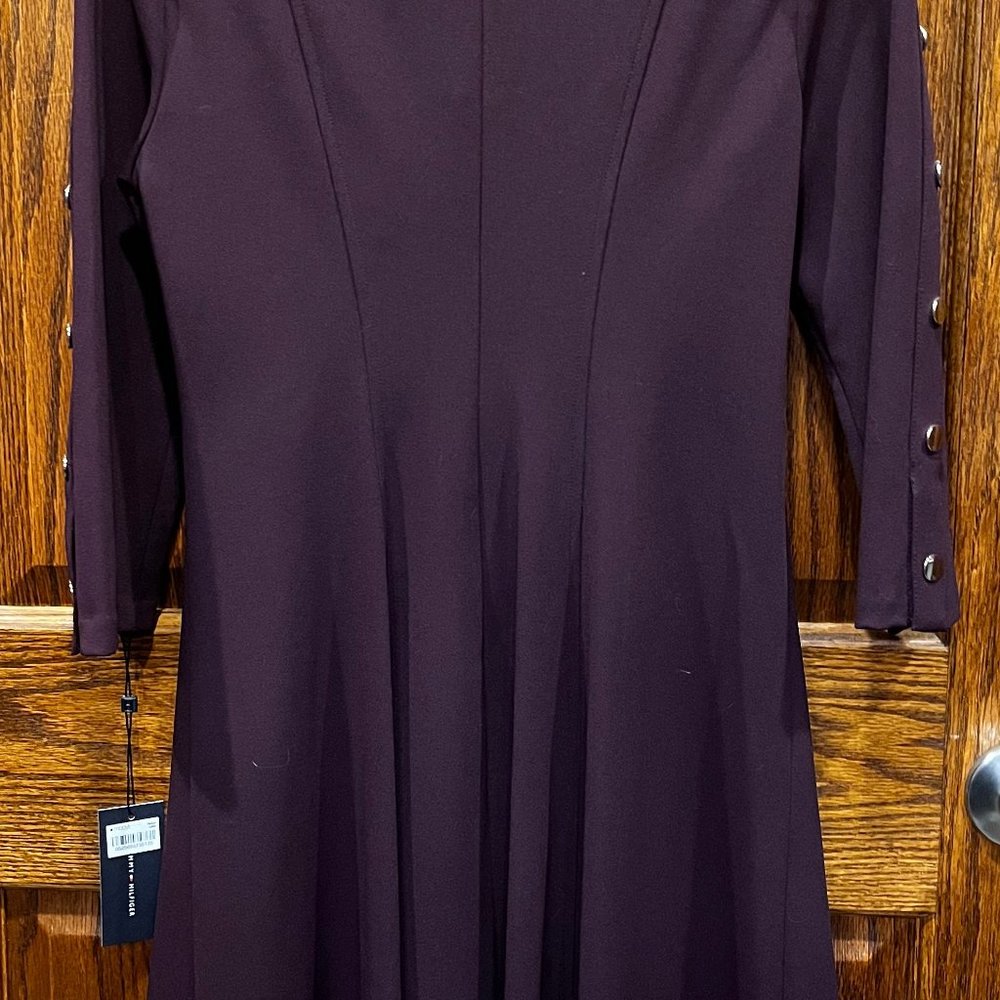 Tommy Hilfiger Fit n Flare Plum Dress, Size 6, NWT - Picture 5 of 6